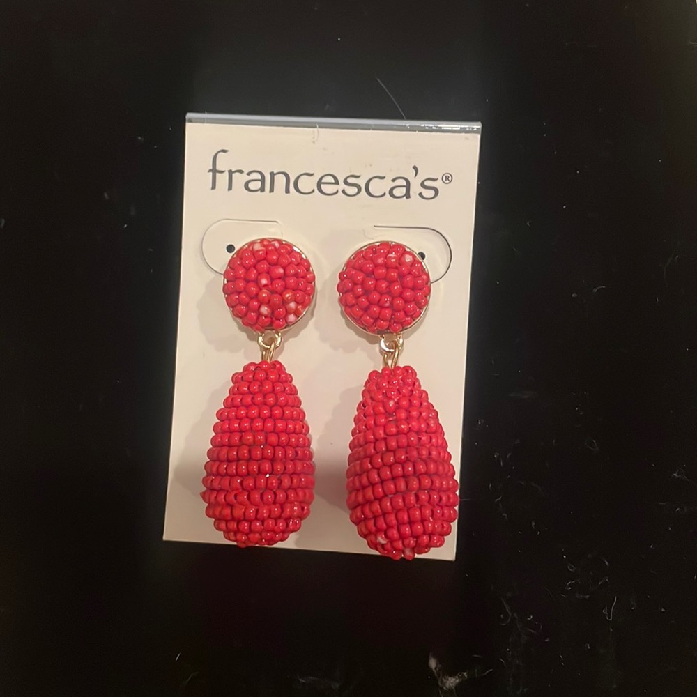 Red dangly Francesca’s earrings